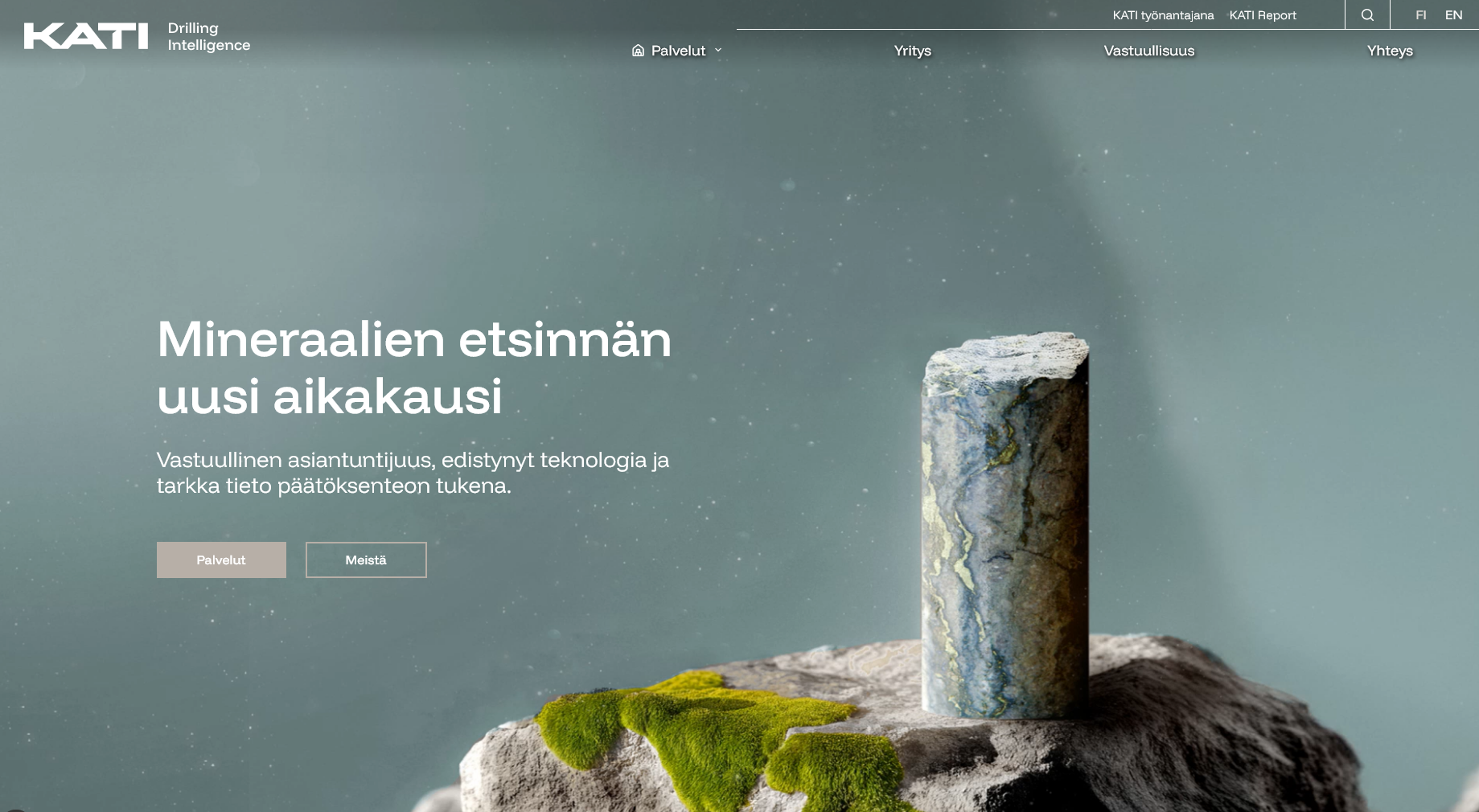 Kivinäyte asettunut kallion päälle