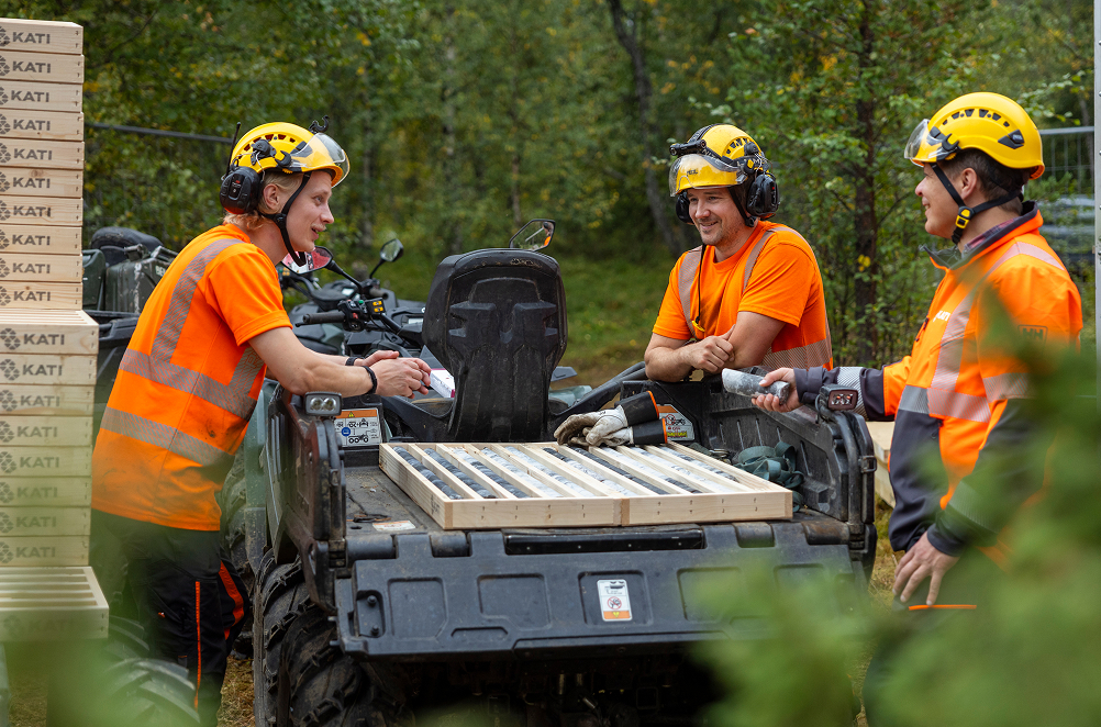 KATI survey team in the woods